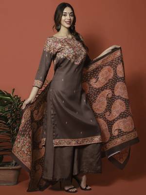 Brown digital print cotton salwar 2