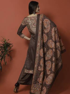 Brown digital print cotton salwar 3