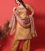 Gold digital print cotton salwar
