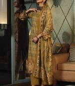 Gold digital print pashmina salwar