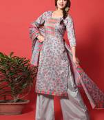 Grey digital print cotton salwar