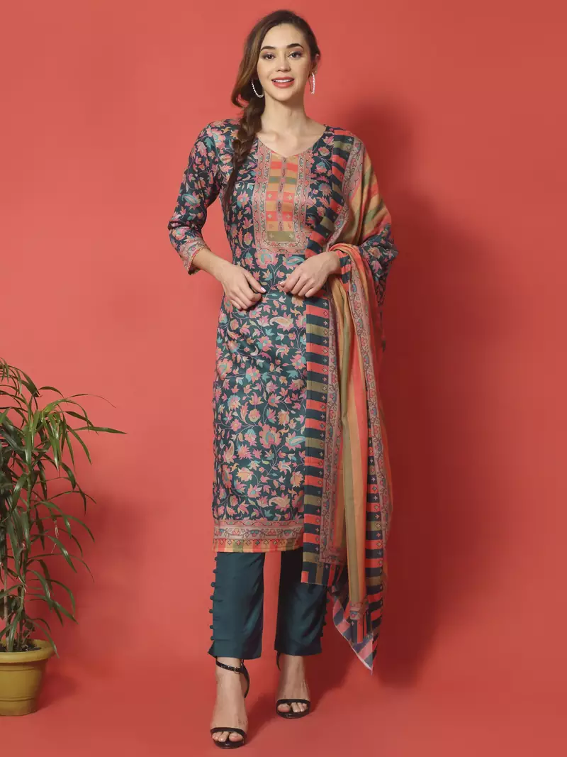 Green digital print cotton salwar