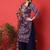 Navy blue digital print cotton salwar