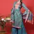 Teal digital print cotton salwar