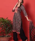 Black digital print cotton salwar