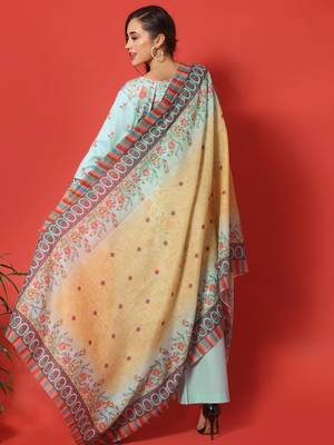Turquoise digital print cotton salwar 3