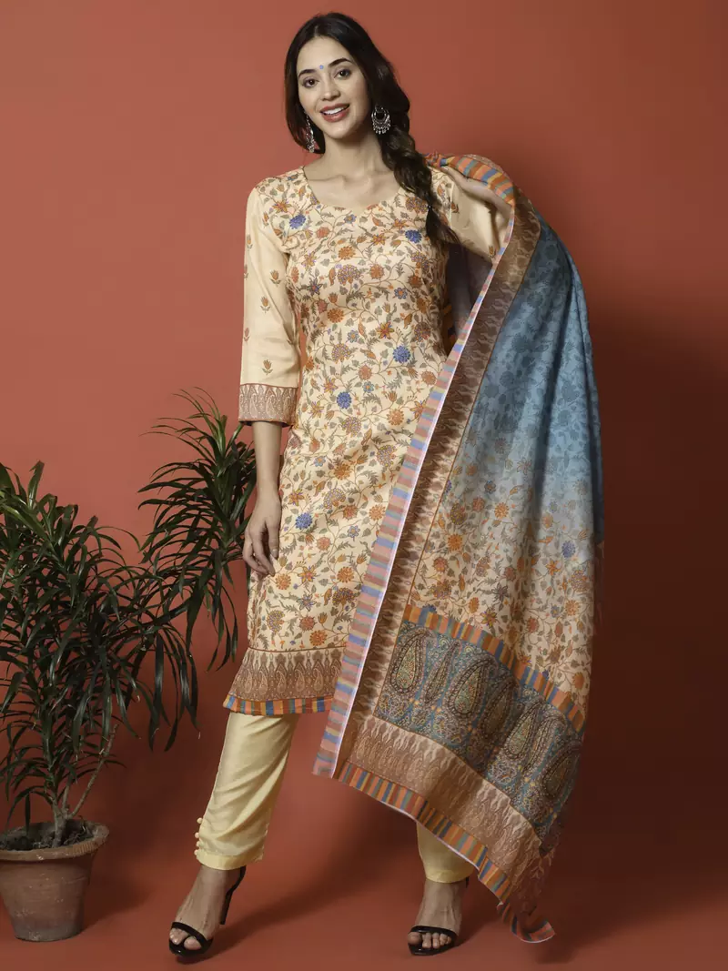 Peach digital print cotton salwar