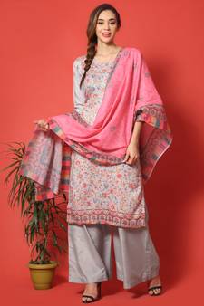 Grey digital print cotton salwar