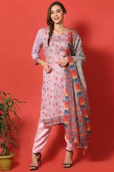 Mauve digital print cotton salwar