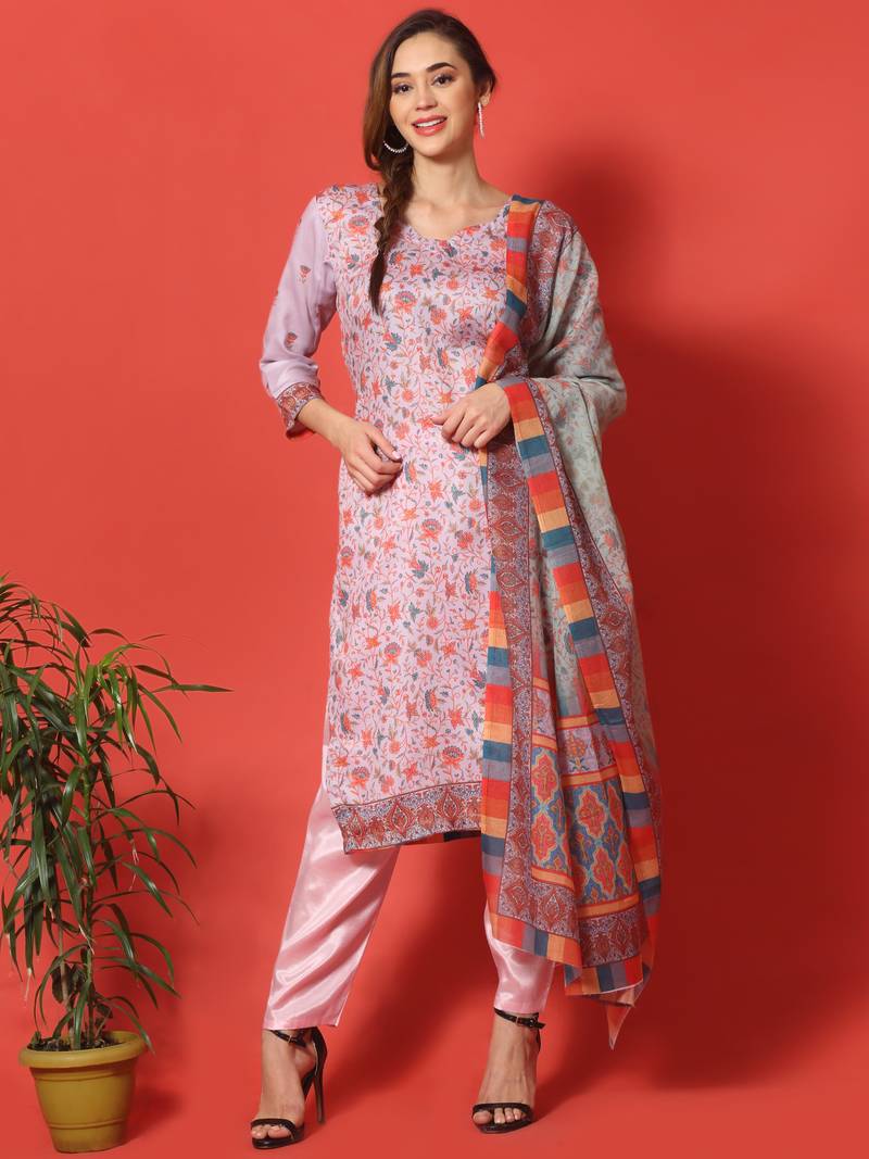 Mauve digital print cotton salwar