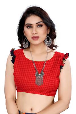 Navy blue printed georgette saree with blouse 5