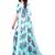 Blue printed georgette saree with blouse