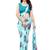 Blue printed georgette saree with blouse