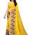 Mustard printed georgette saree with blouse