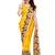 Mustard printed georgette saree with blouse