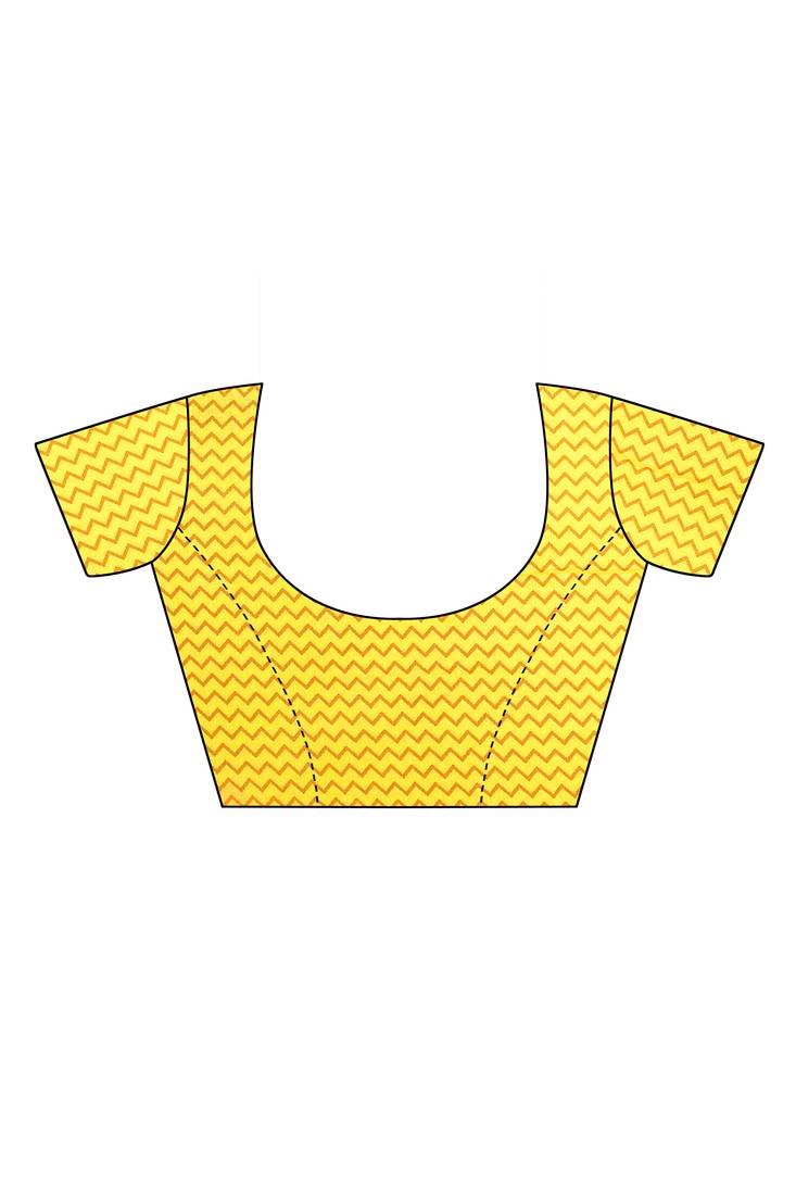 Mustard printed georgette saree with blouse