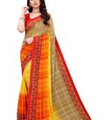 Grey printed georgette saree with blouse