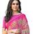 Pink printed georgette saree with blouse