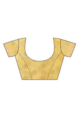 Mustard woven banarasi silk saree with blouse 5