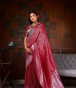 PINK Woven Kanjivaram WOVEN SILK BLEND Saree Special Wedding Edition
