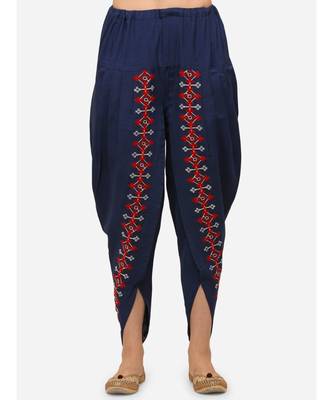 Navy Blue Fancy cotton Dhotis 1