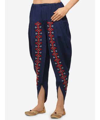 Navy Blue Fancy cotton Dhotis 2