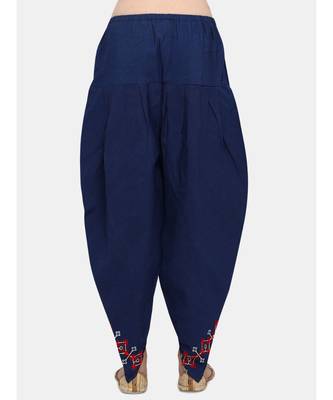 Navy Blue Fancy cotton Dhotis 3