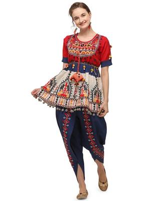 Navy Blue Fancy cotton Dhotis 4