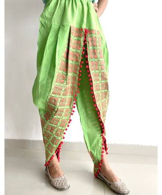 Parrot Green cotton Dhotis 1