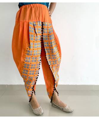 Orange Saffron cotton Dhotis 1