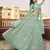 Turquoise resham embroidered organza semi stitched lehenga