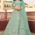 Turquoise resham embroidered organza semi stitched lehenga