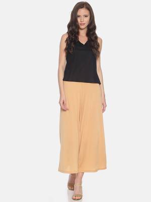Cream printed polyester palazzo-pants 4