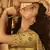 Yellow thread embroidered organza semi stitched lehenga