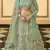 Turquoise resham embroidered organza semi stitched lehenga