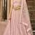 Baby pink thread embroidered organza semi stitched lehenga