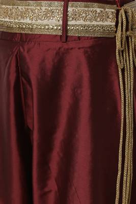 Maroon plain polyester capris-3-4-pants 4