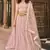 Baby pink thread embroidered organza semi stitched lehenga