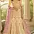 Yellow sequins embroidered art silk semi stitched lehenga