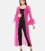 Pink plain polyester women-jackets