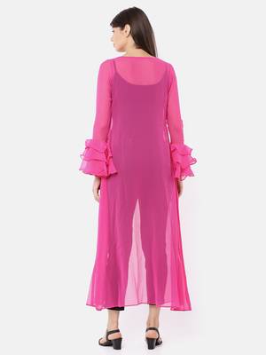 Pink plain polyester women-jackets 3
