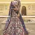 Navy blue thread with Sequins embroidered net semi stitched wedding lehenga