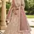 Peach thread embroidered crepe semi stitched lehenga