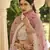 Peach thread embroidered crepe semi stitched lehenga