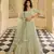 Pista green gota embroidered crepe semi stitched lehenga