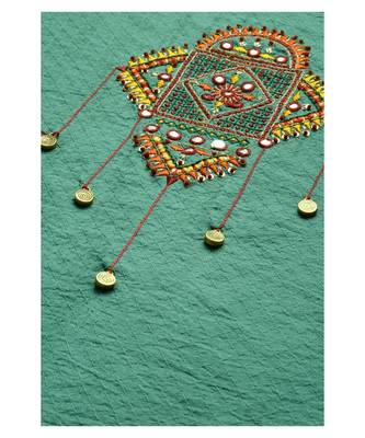 Sea Green Hand Embroidered Kurta with Trousers & Bandhani Dupatta 5