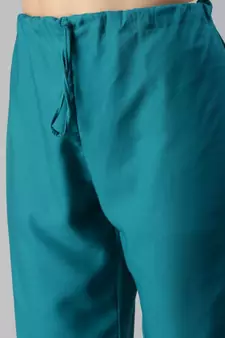 Navy Blue Hand Embroidered Kurta with Trousers & Bandhani Dupatta