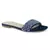 Flat Slides in Suede with Beaded Straps in Blue