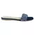 Flat Slides in Suede with Beaded Straps in Blue