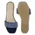 Flat Slides in Suede with Beaded Straps in Blue